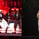 Ronnie DeVoe, Ricky Bell, and Michael Bivins of Bell Biv DeVoe perform onstage during the 2018 Soul Train Awards on November 17, 2018; Nelly performs at Madison Square Garden on June 21, 2015.